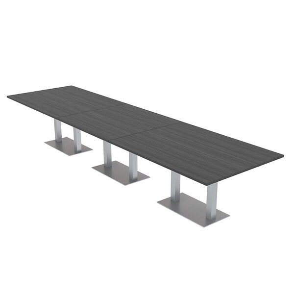 45 in W, 165.75 in L, 29 in H, Engineered Wood Top, Grey